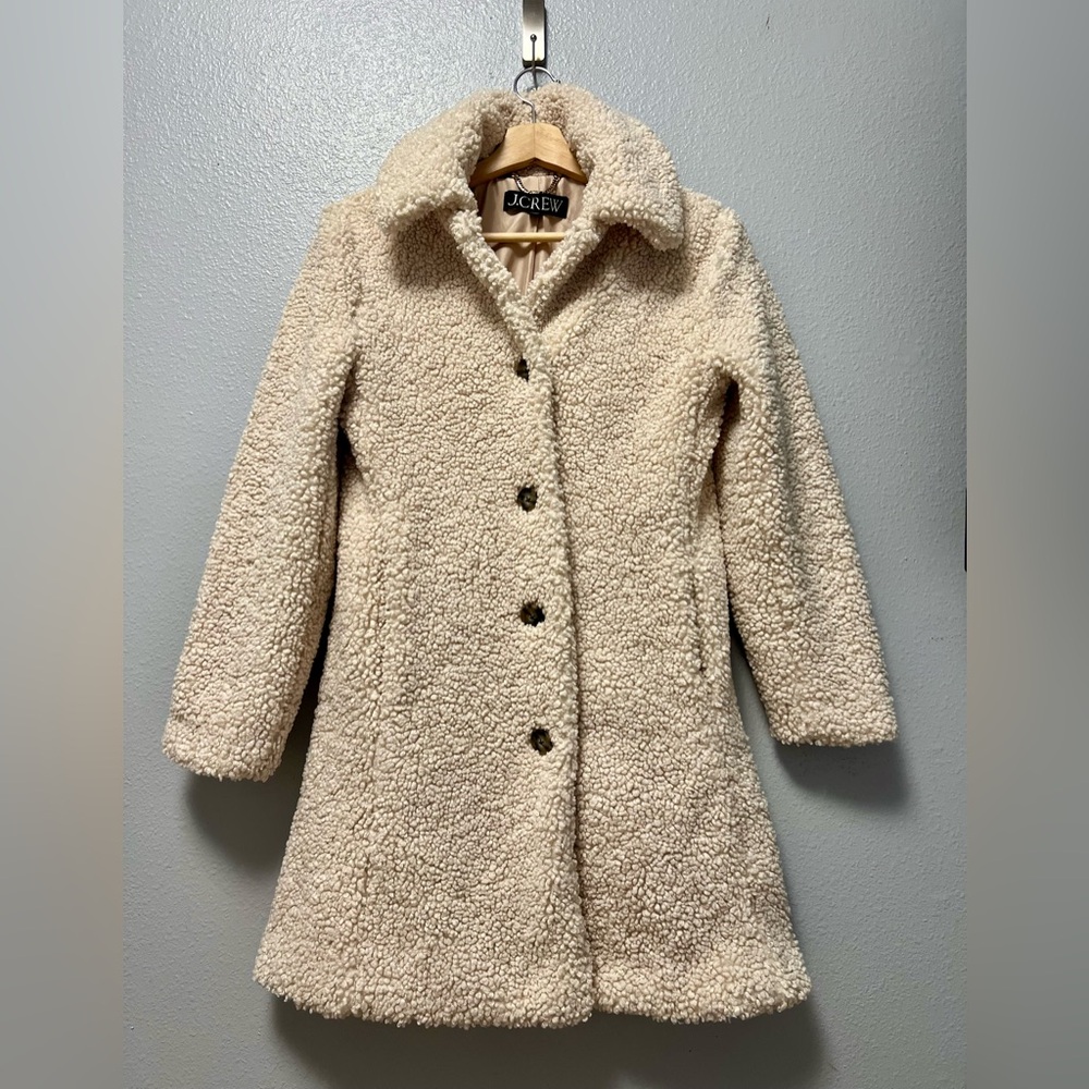 J.Crew faux fur Sherpa topcoat